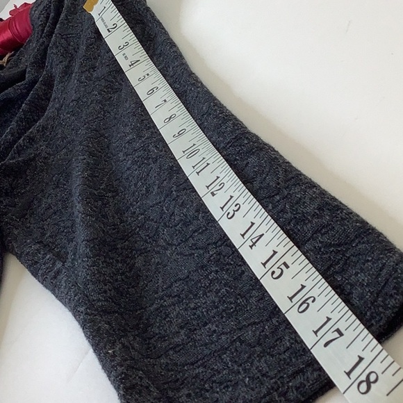 Cut Loose Top Jacquard Lightweight Charcoal Scandi Look Sweater Cowl Neck - Picture 7 of 8